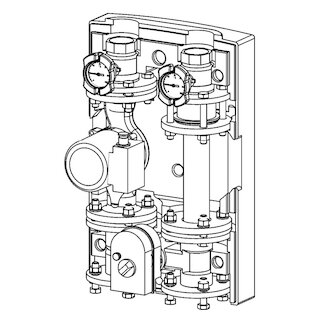 Meier Tobler VARIO 2 Pumpengruppe PGM 40 24V Yonos P 0.5-4, kvs 22