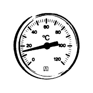 Meier Tobler Thermometer mit Edelstahltauchhülse Ø 100 mm 0-120 150 mm