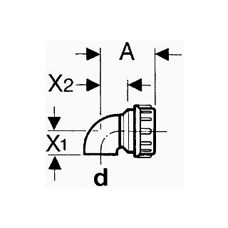 Geberit Bogen 90° mit Verschraubung 56
