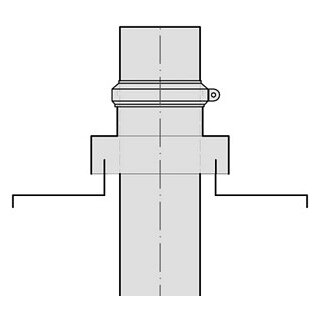 Kaminabdeckung mit Dilatat. A. 128mm
