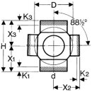 valsir Doppel-Abzweig 180° PE 110/75mm