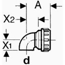 Geberit Bogen 90° mit Verschraubung 63mm
