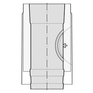 Rohr m. Putzöffnung Viton V4A 153mm DW