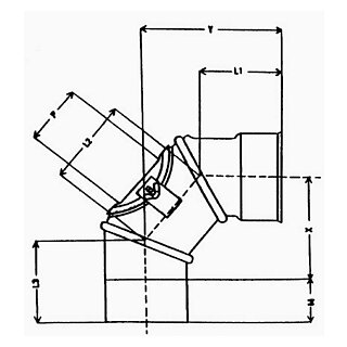 Bogen 90° verstel. mit Putzöffnung 153mm