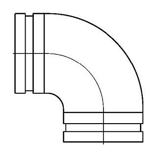 Bogen 90° gepresst 150mm