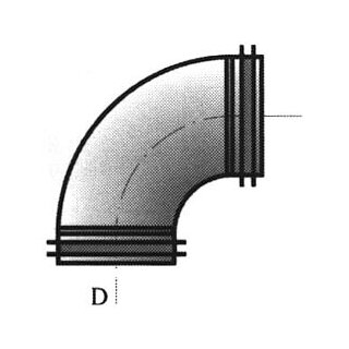 Spirobogen 90° mit Dichtung 150mm