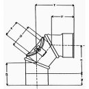 Bogen 90° verstel. mit Putzöffnung 178mm