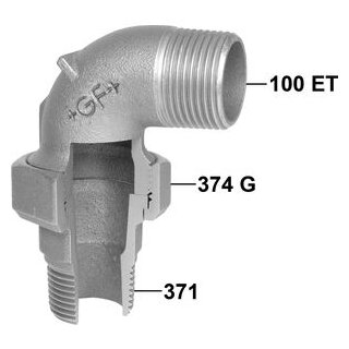 GF Winkel Verschr, flach dicht, Nr. 101 3/4 verzinkt