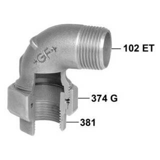 GF WinkelVerschr, kegel dicht, Nr. 102 3/4 verzinkt