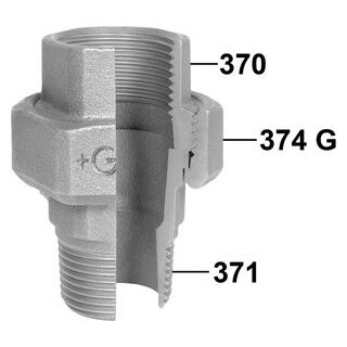 GF Verschraubung, flachdichtend, Nr. 331 3/8 verzinkt