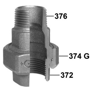 GF Verschraubung, flachdichtend, Nr. 335 1/2 schwarz