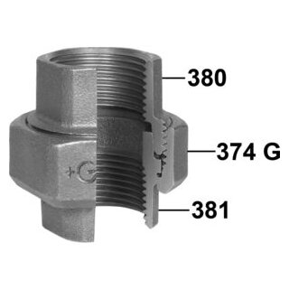 GF Verschraubung, kegelig dichtend, Nr. 340 3/8 verzinkt